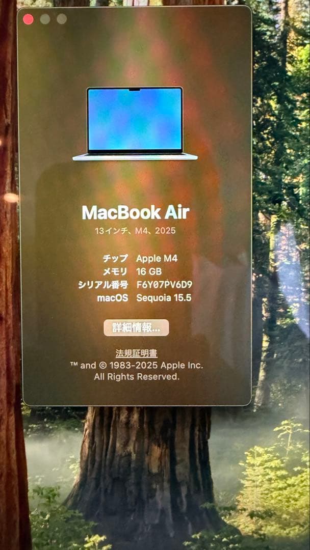 13インチMacBook Air10コアCPU8コアCPUApple M4チップ