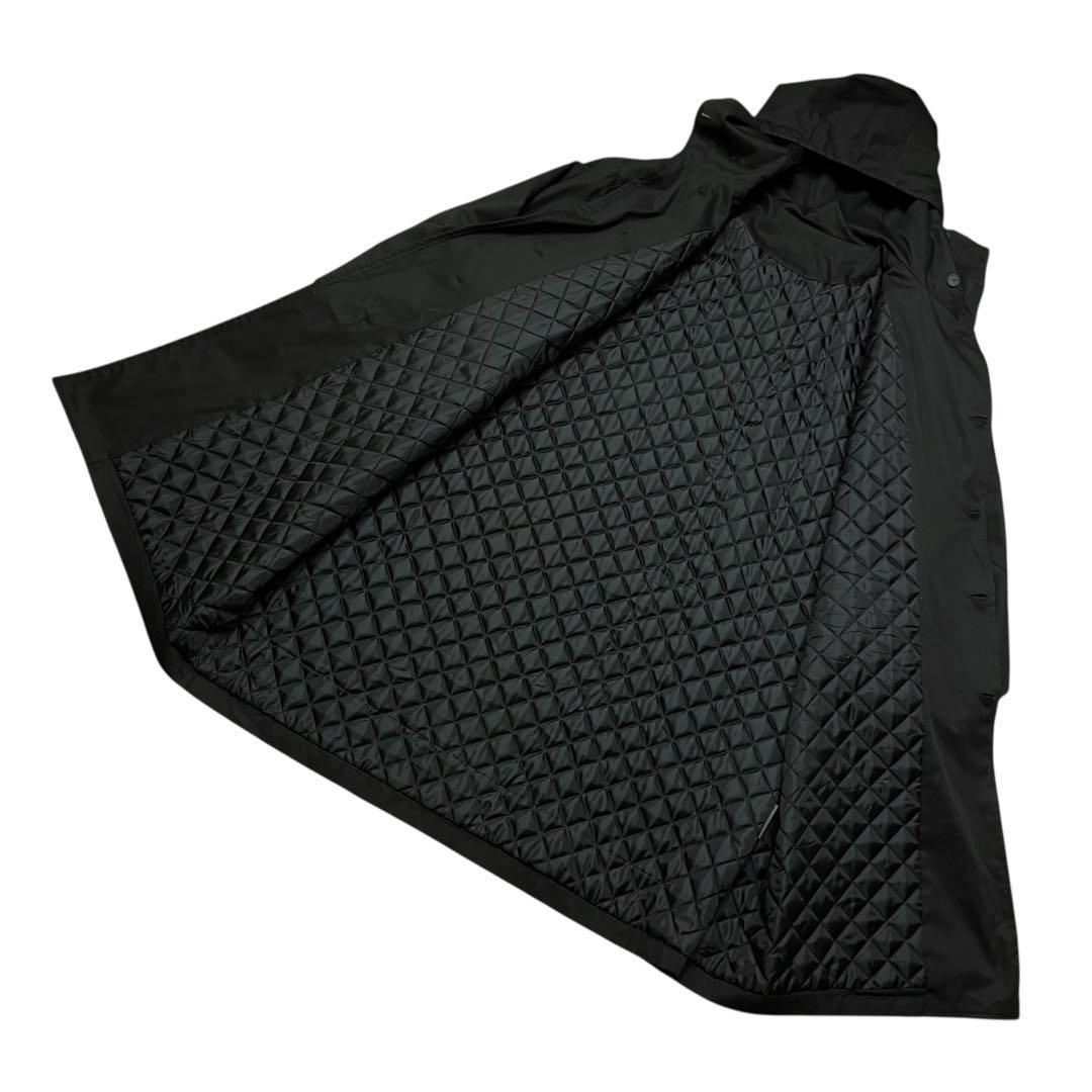 【美品】USED 00s 中綿キルティング フード付き ロングコート ブラック