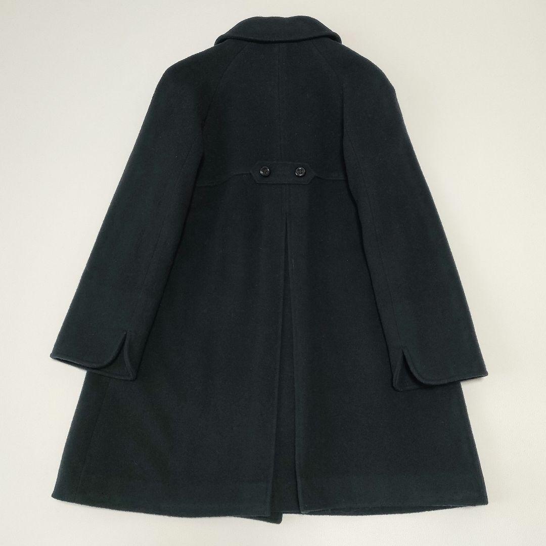 【美品】クミキョク　ロングウールコート　丸襟　女の子　お受験　通学　紺　140