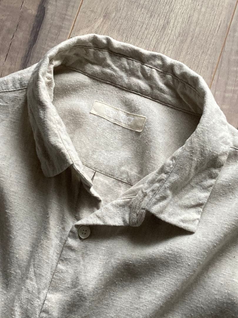 confect upcyclelino 起毛リネンレギュラーカラーシャツ