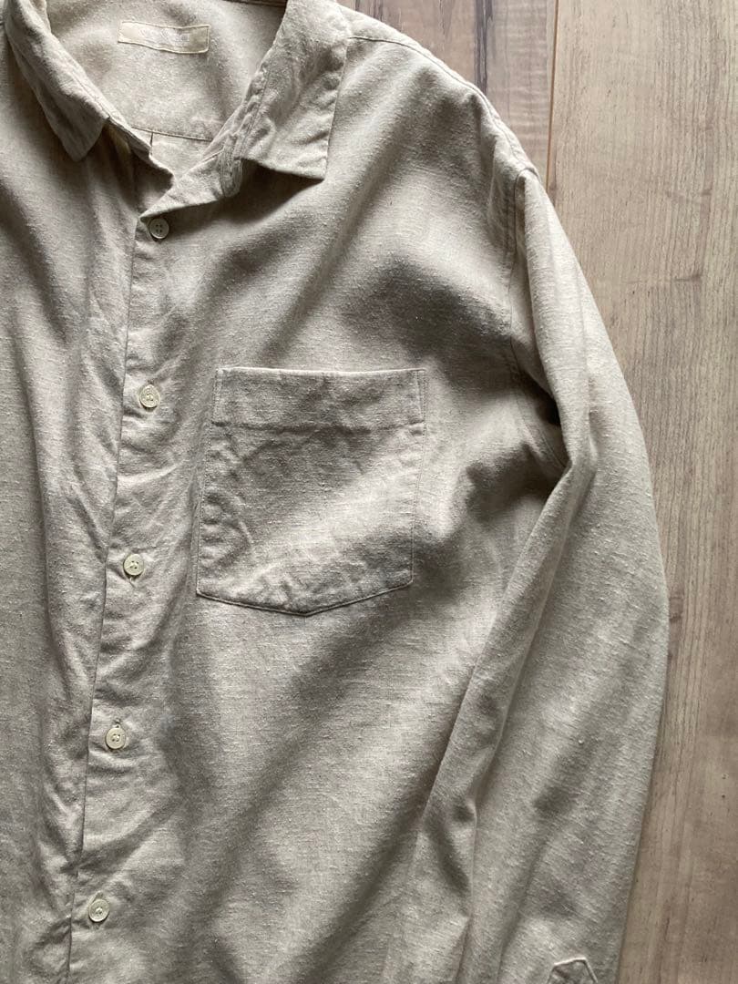 confect upcyclelino 起毛リネンレギュラーカラーシャツ