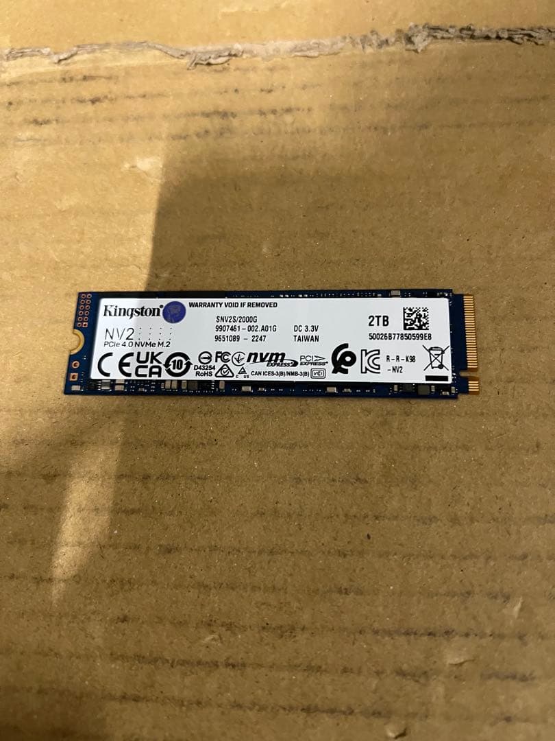 内蔵型SSD Kingston NV2 PCle4.0 NVME M.2 2TB
