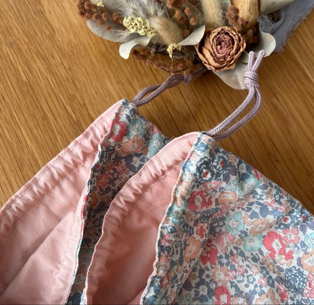 ちぃ＊リバティ生地使用＊ミシェル＊お弁当袋＊巾着