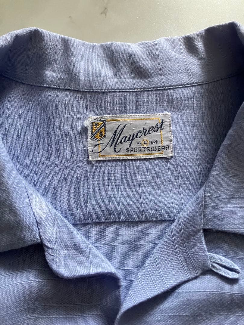 レーヨン ビンテージ 50s 60s ギャバシャツ 16オープンカラー　USA製