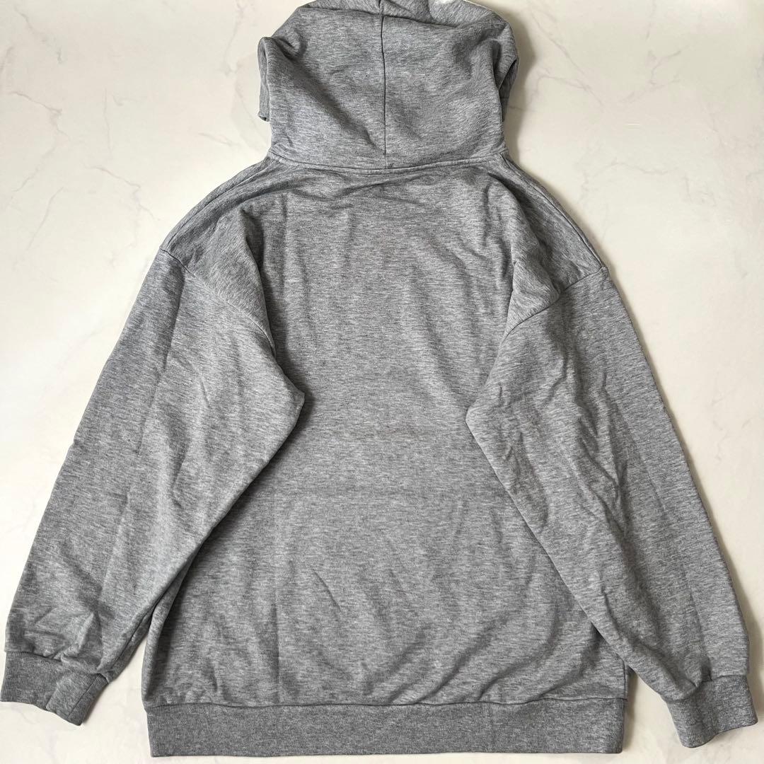 セリーヌ パーカー 16ルーズ ロゴプリント M グレー カシミヤ シルク