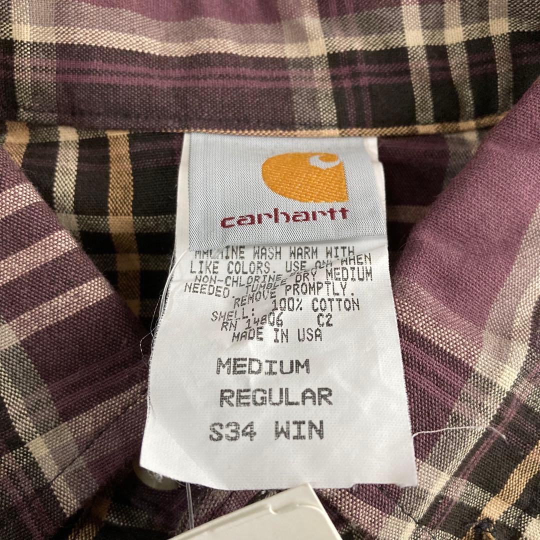 未使用 90年代 カーハート Carhartt 長袖 ボタンダウンチェックシャツ