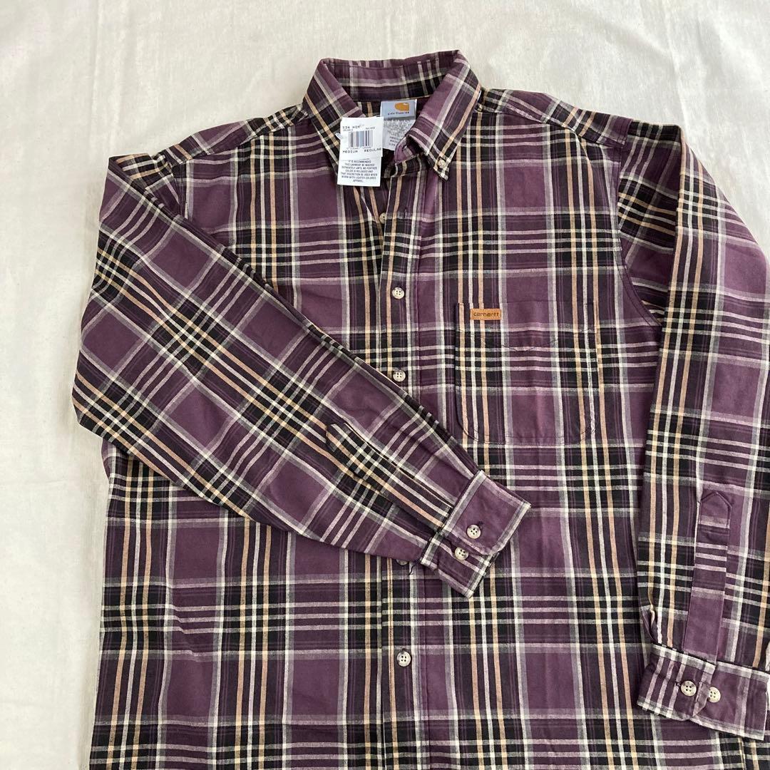 未使用 90年代 カーハート Carhartt 長袖 ボタンダウンチェックシャツ