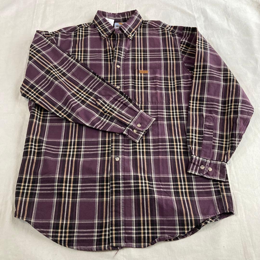 未使用 90年代 カーハート Carhartt 長袖 ボタンダウンチェックシャツ