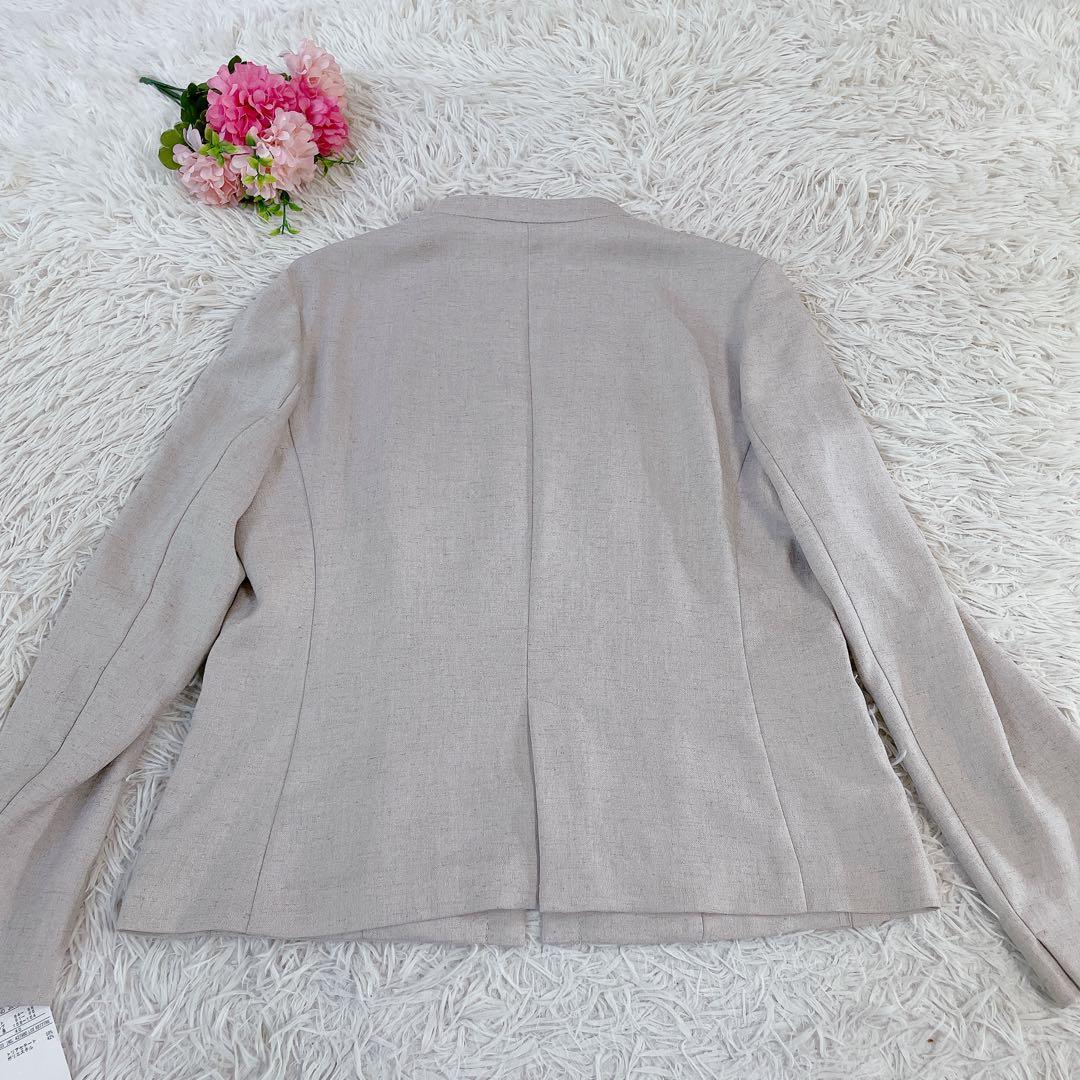 新品　23区　ノーカラージャケットスーツ　セットアップ　40 ベージュ