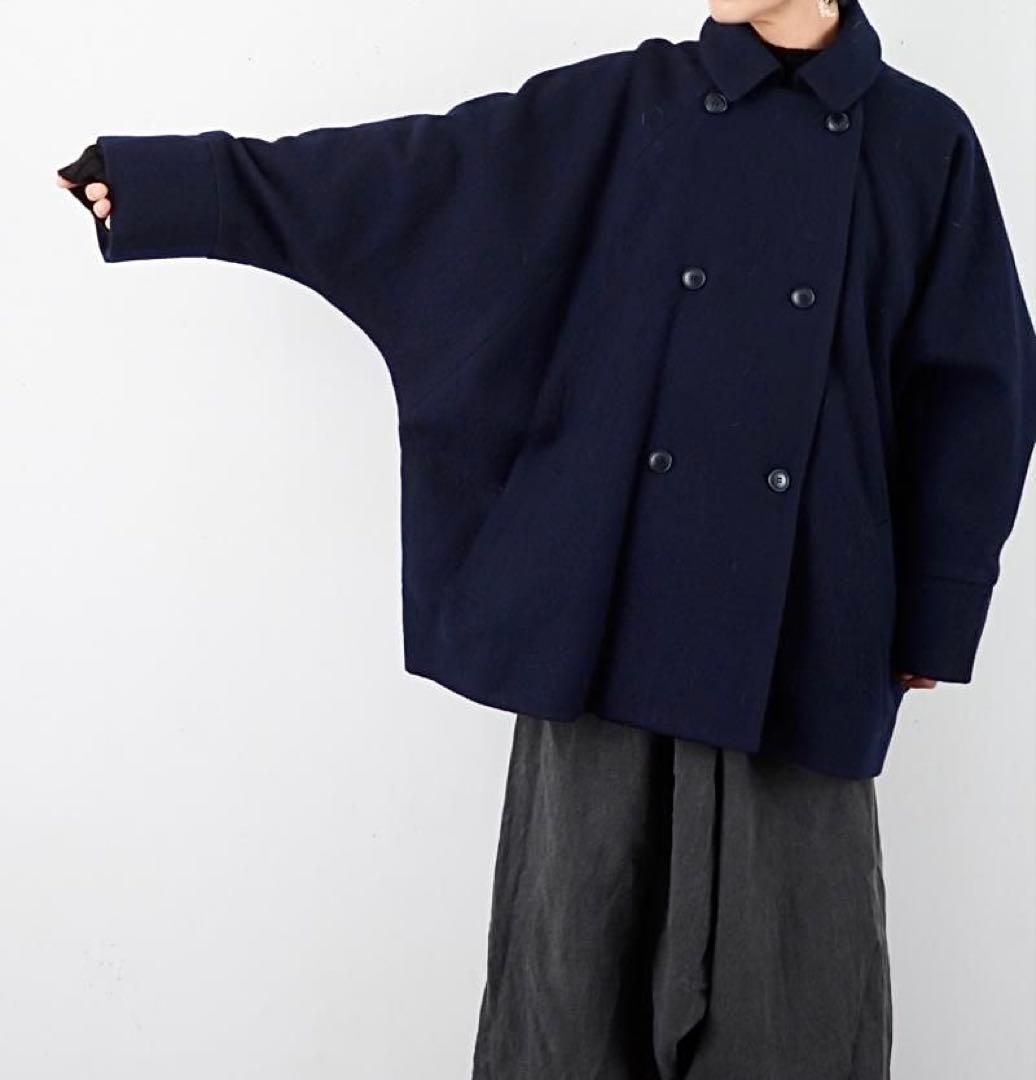 Veritecoeur ウール トラペーズライン ショートコート ゆったり