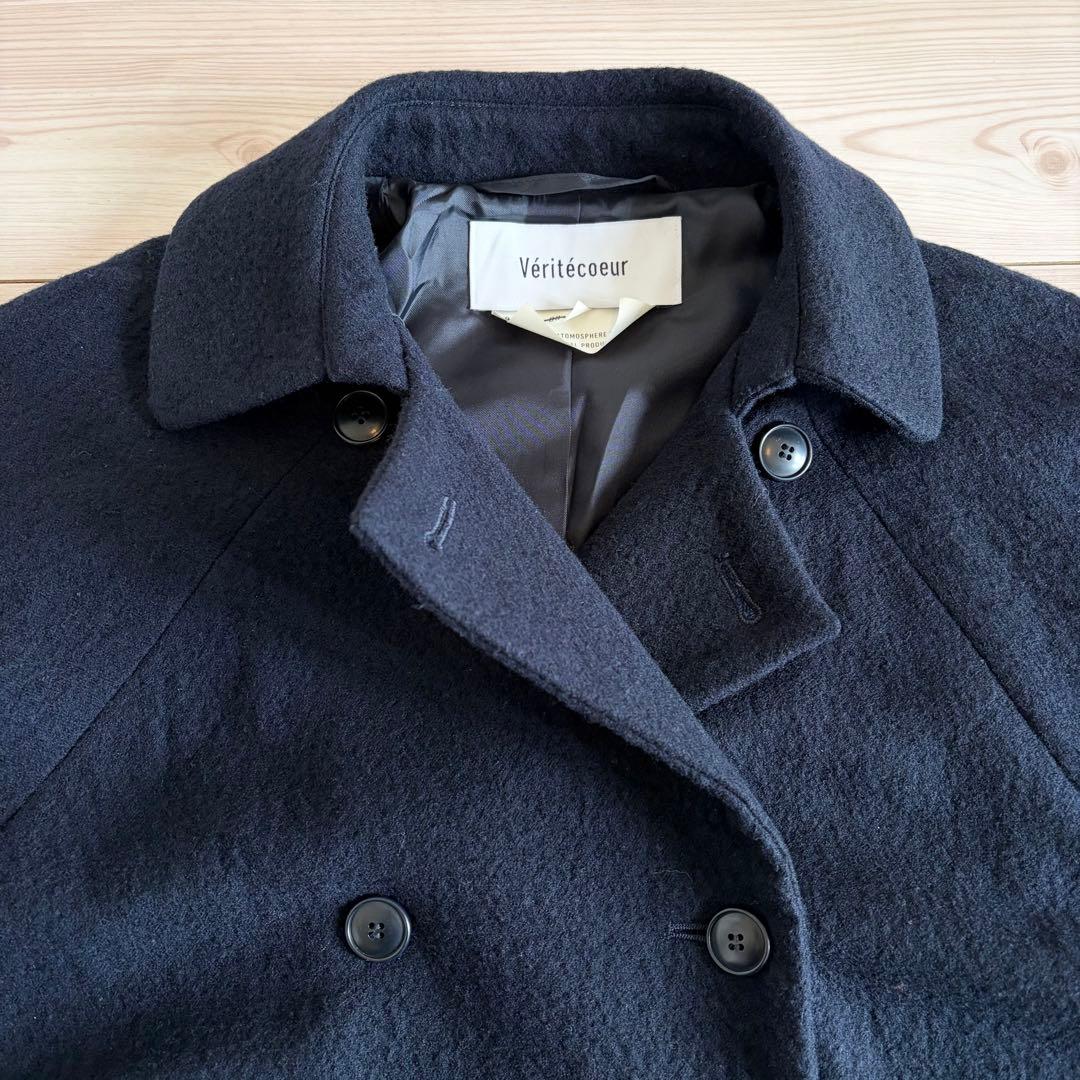Veritecoeur ウール トラペーズライン ショートコート ゆったり