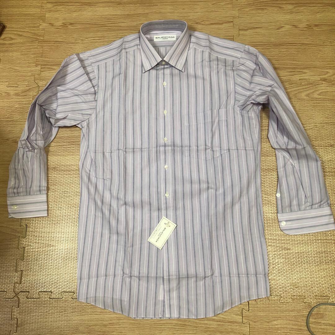 【本日最終値下デッド未使用タグ付BALENCIAGA ストライプシャツ38-80