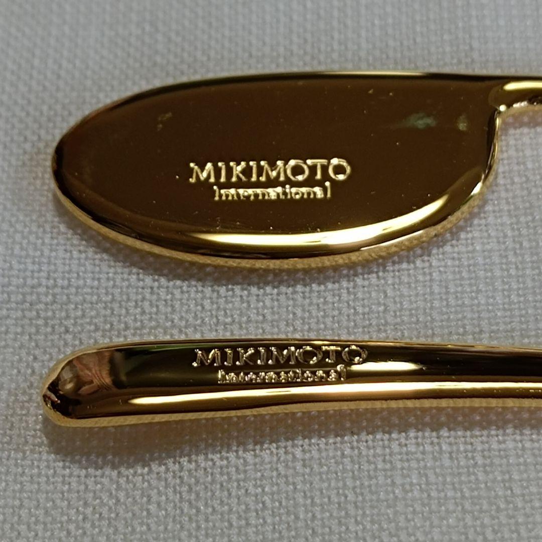 新品　ミキモト　K24金仕上　真珠付き　スプーン５本・フォーク５本　箱入