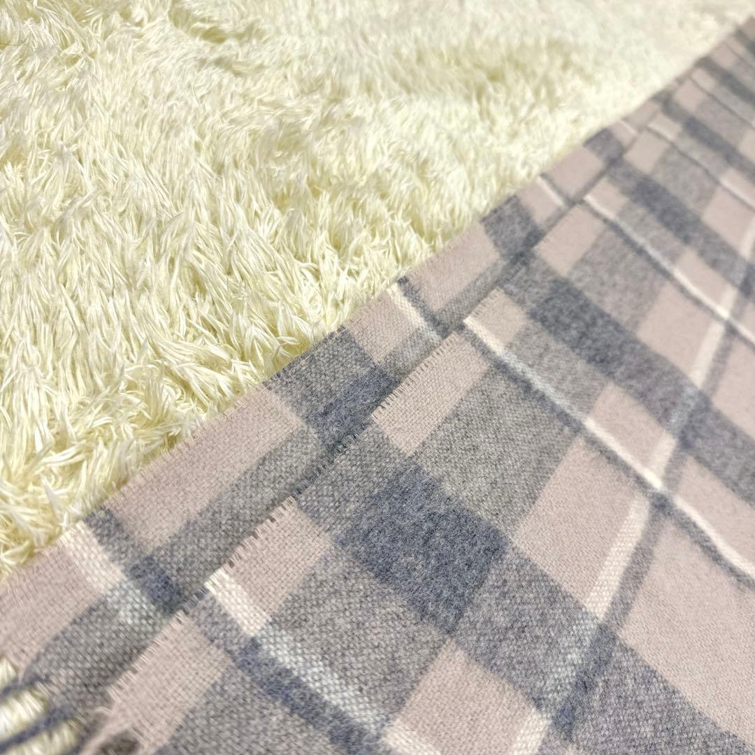 とこ様✨未使用級✨23区　カシミヤ100%　大判グレージュグレーチェックストール