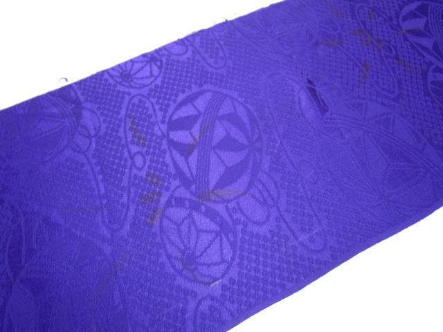 4点まとめて専用＝WA=19★紫地*手毬がたくさん*綸子*古布はぎれ★