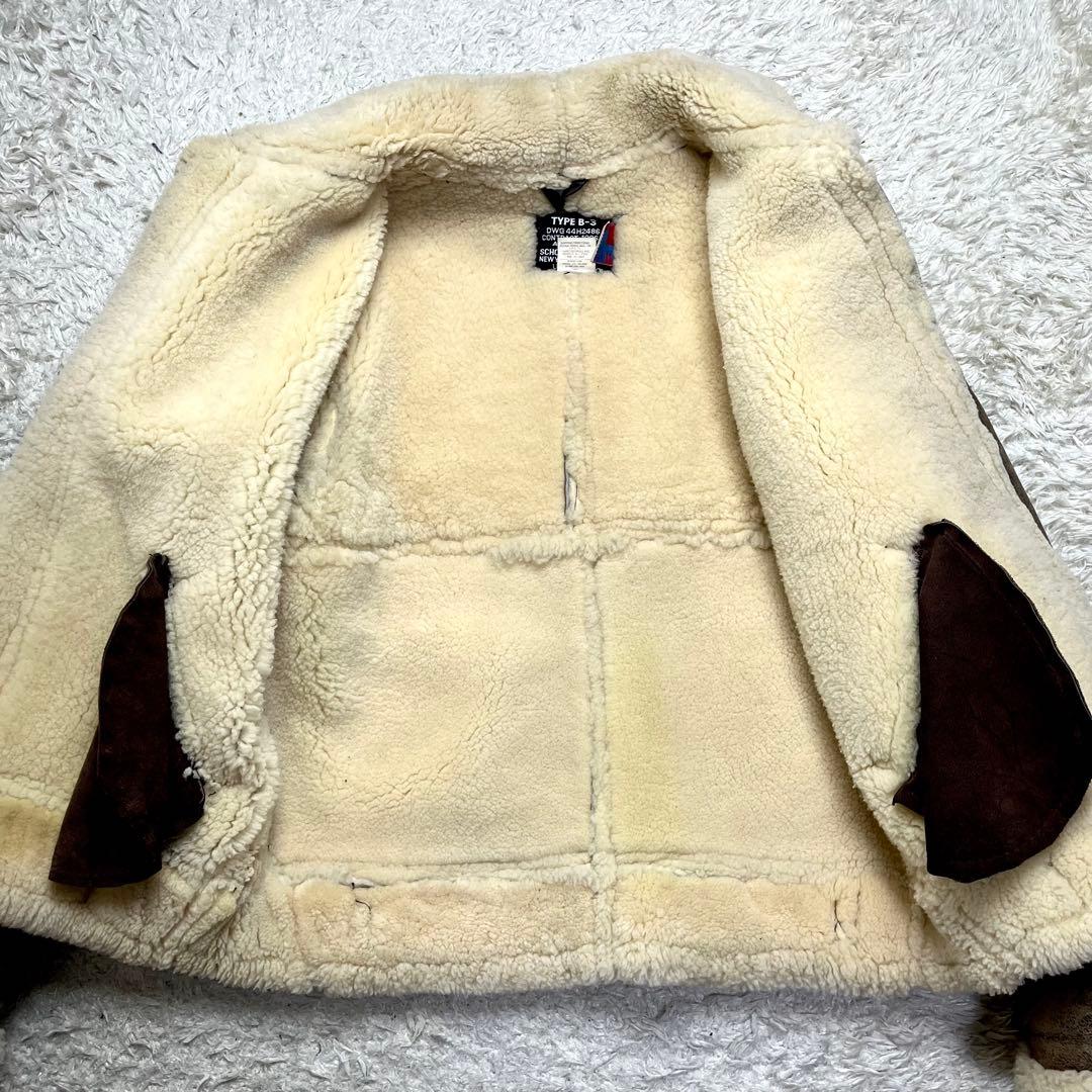 超肉厚/美品✨ショット B-3 ムートンジャケット レザージャケット フライト