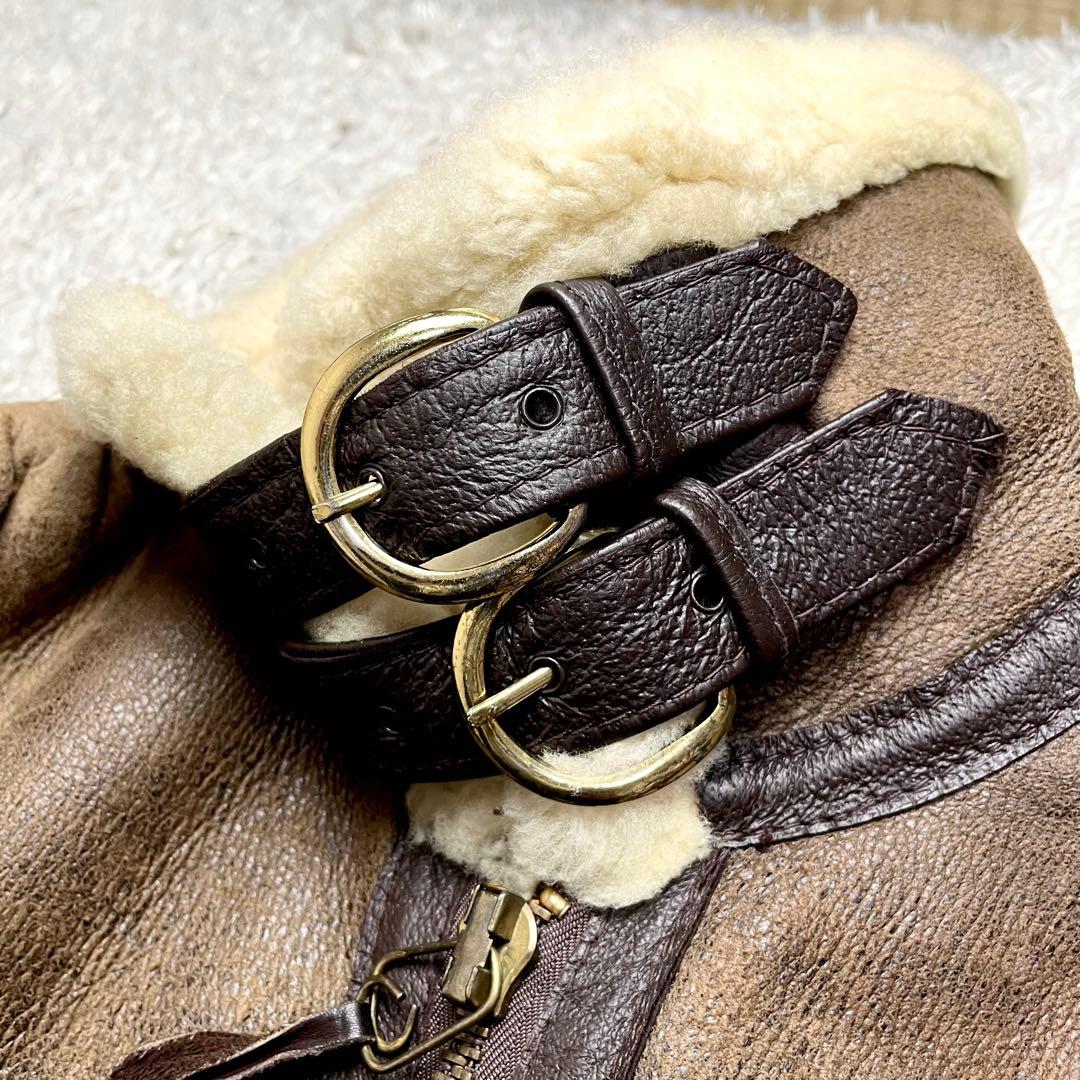 超肉厚/美品✨ショット B-3 ムートンジャケット レザージャケット フライト