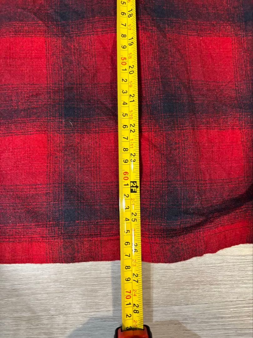 164 【希少】60sUSA製 ペンドルトン オンブレ ウールシャツ M 赤黒