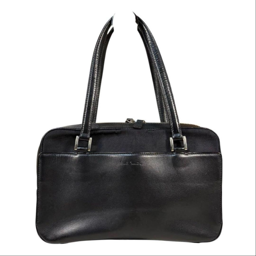 【美品】ポールスミス　オールレザー　ミニボストンバッグ　肩掛け　マルチカラー　黒