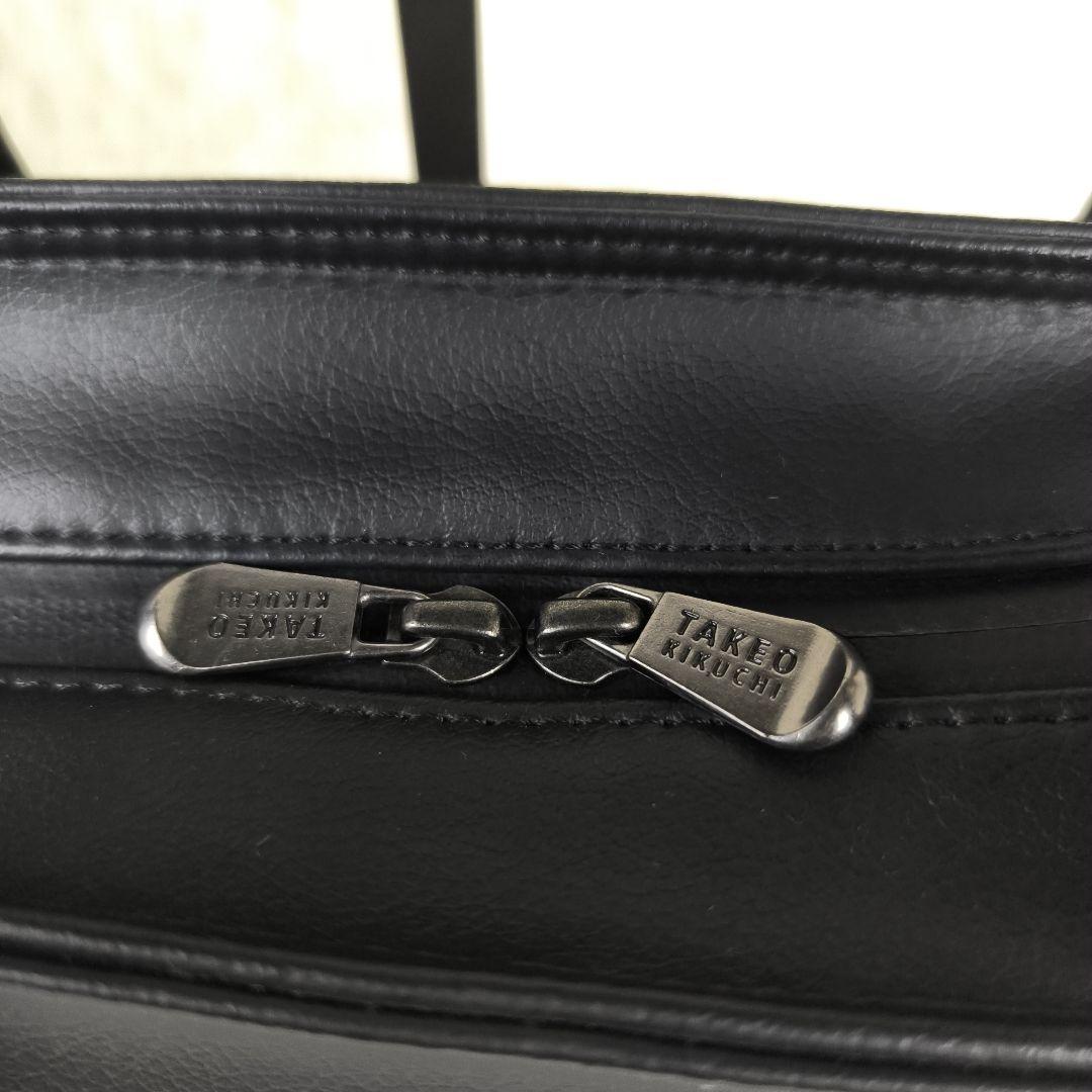 ✨未使用級極美品✨ タケオキクチ トートバッグ 合皮 肩掛け 撥水 A4可 黒