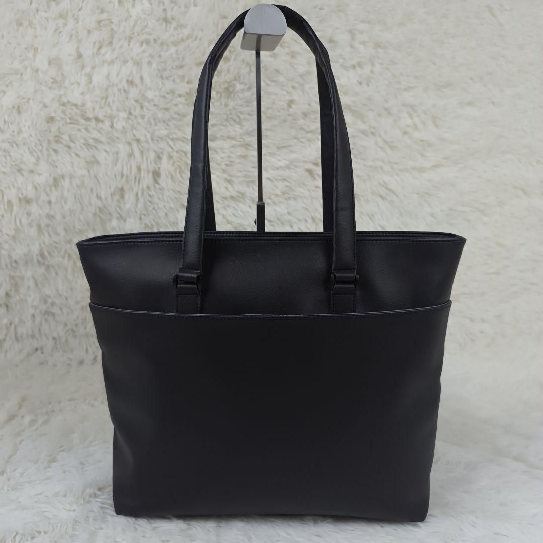 ✨未使用級極美品✨ タケオキクチ トートバッグ 合皮 肩掛け 撥水 A4可 黒