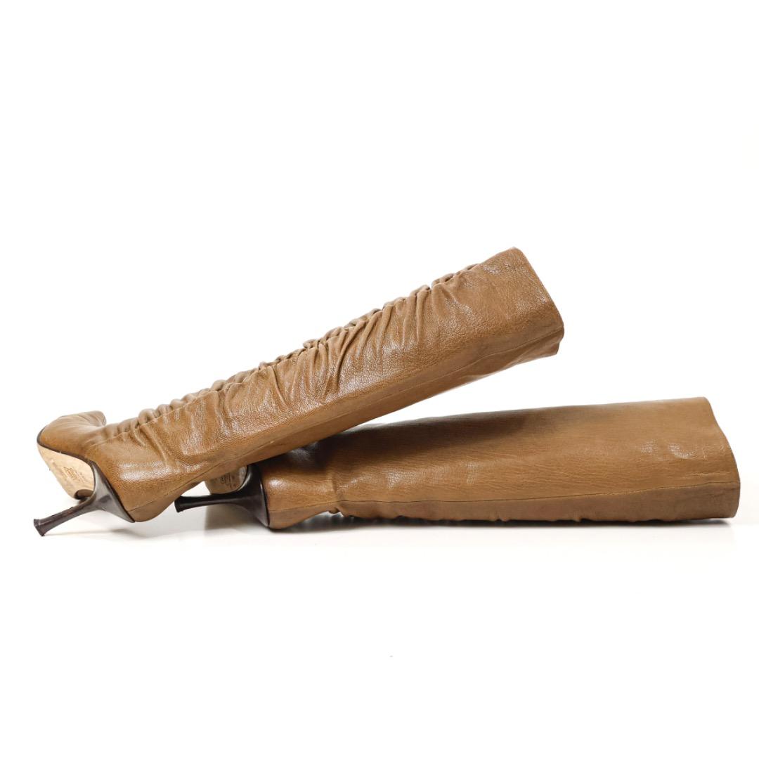 H5393-h1◾️ジミーチュウ　サイドシャーリングロングブーツ　保存袋付