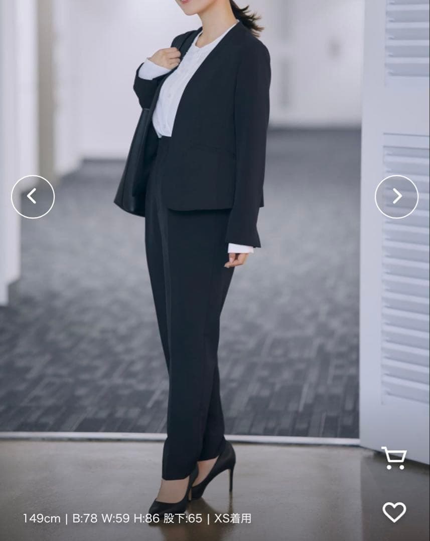 《新品》COHINA ダブルクロスウォッシャブル セットアップ パンツスーツ 黒