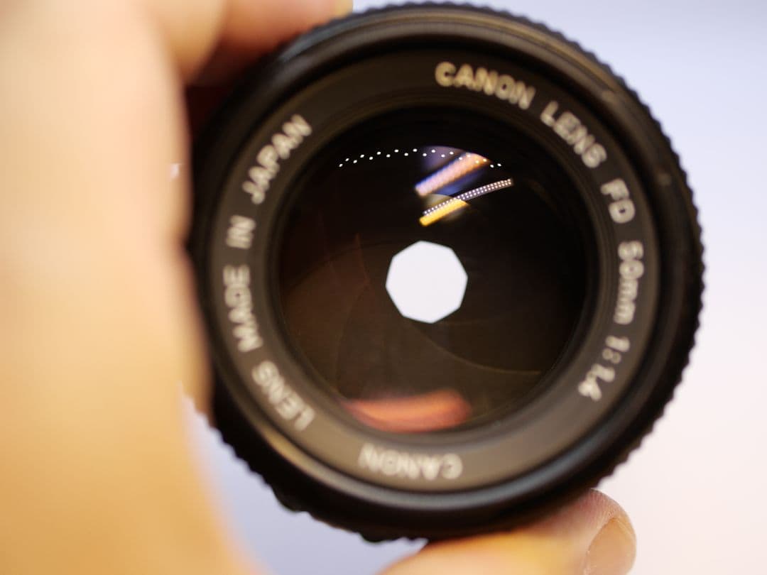 50mm f/1.4 単焦点レンズ　canon FD