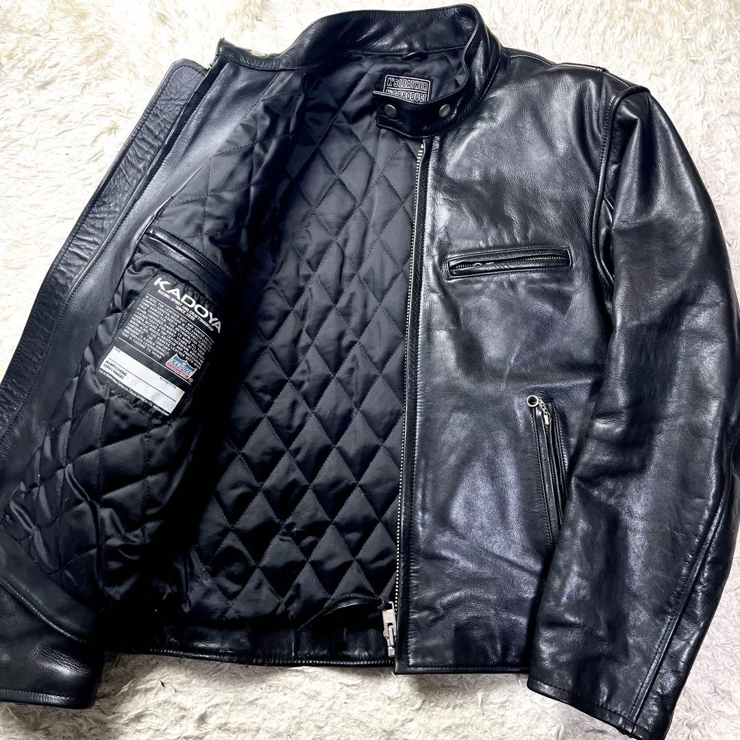 極美品/3Lサイズ✨カドヤ シングルライダース レザージャケット ブラック