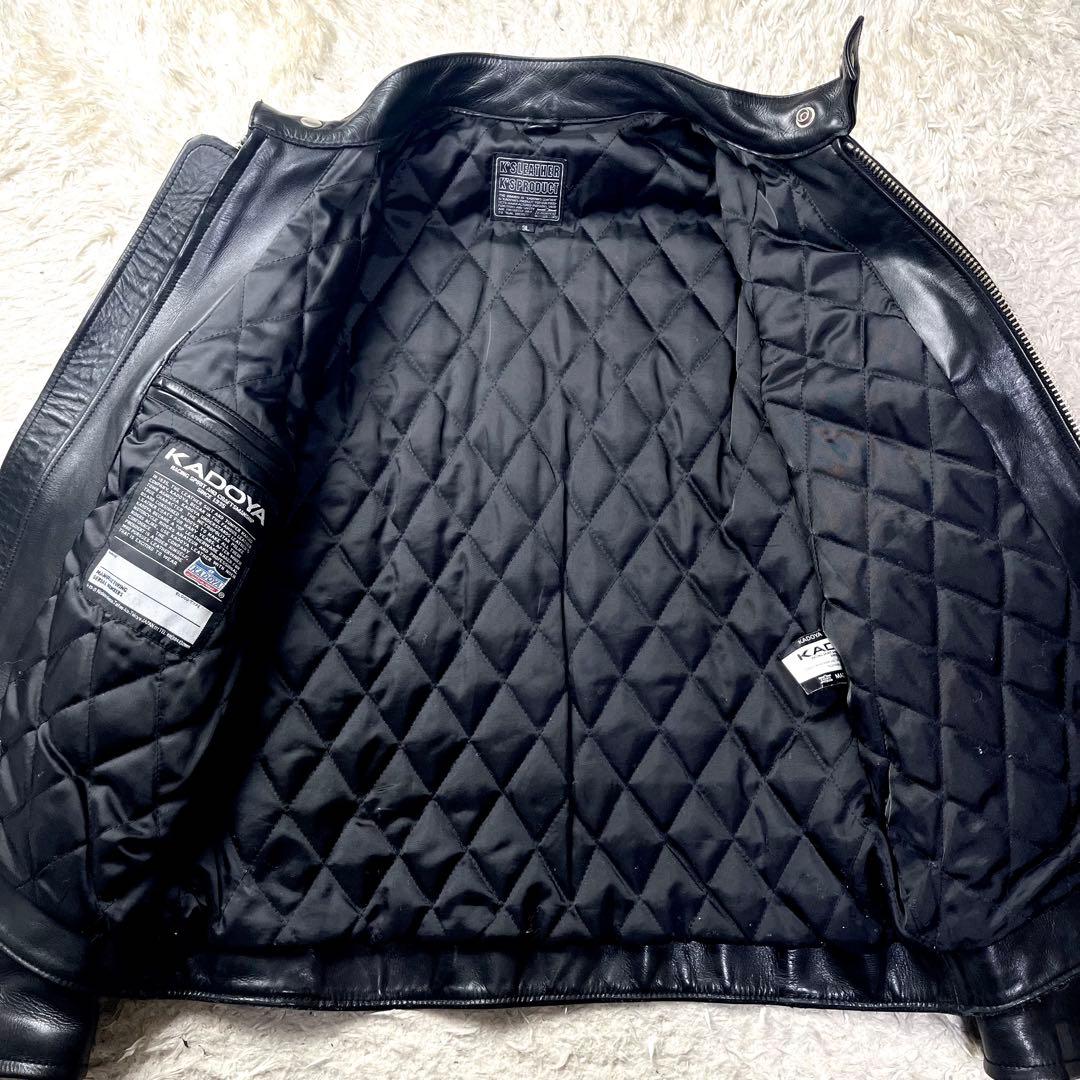 極美品/3Lサイズ✨カドヤ シングルライダース レザージャケット ブラック