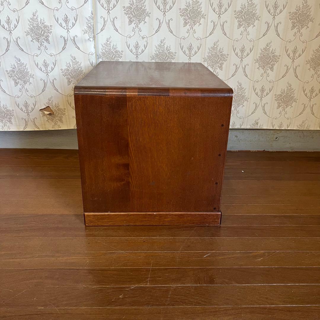 【アンティーク】昭和レトロ 木製 無垢 4杯 小箪笥 小引出し キャビネット