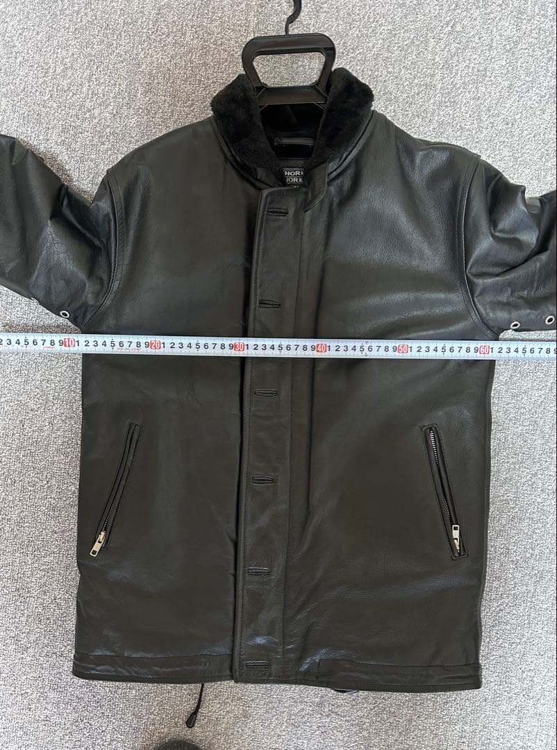 期間SALE /ブラック牛革ジャケット /ボア付き