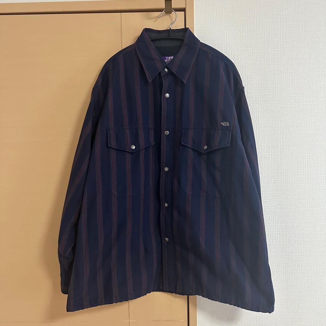 THE NORTH FACE PURPLE LABEL ストライプ シャツ Ꮮ