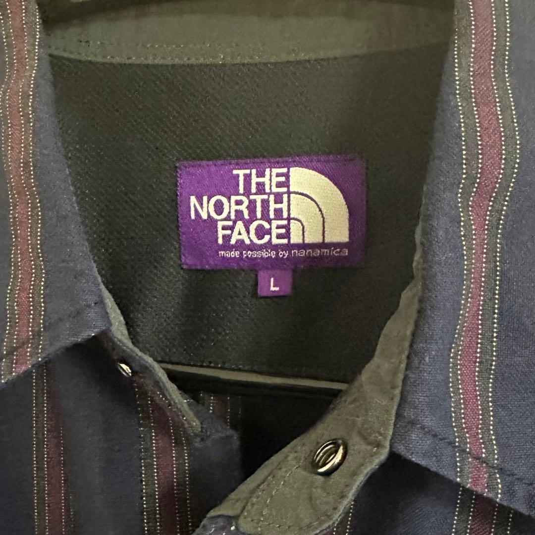 THE NORTH FACE PURPLE LABEL ストライプ シャツ Ꮮ