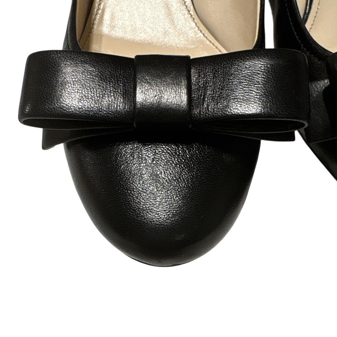 ［美品］PRADA プラダ パンプス リボン　黒　ブラック　24.5cm