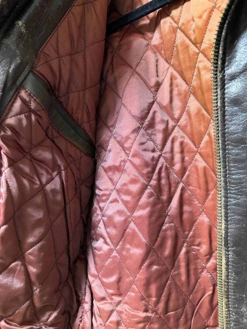 【AVIREX】レザージャケット茶S