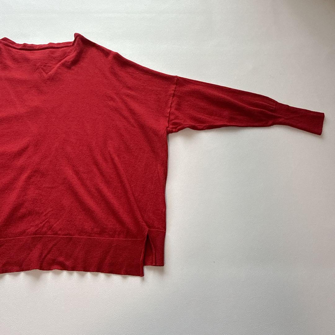 Veritecoeur カーディガン　シルク　カシミヤ混 赤　フリーサイズ