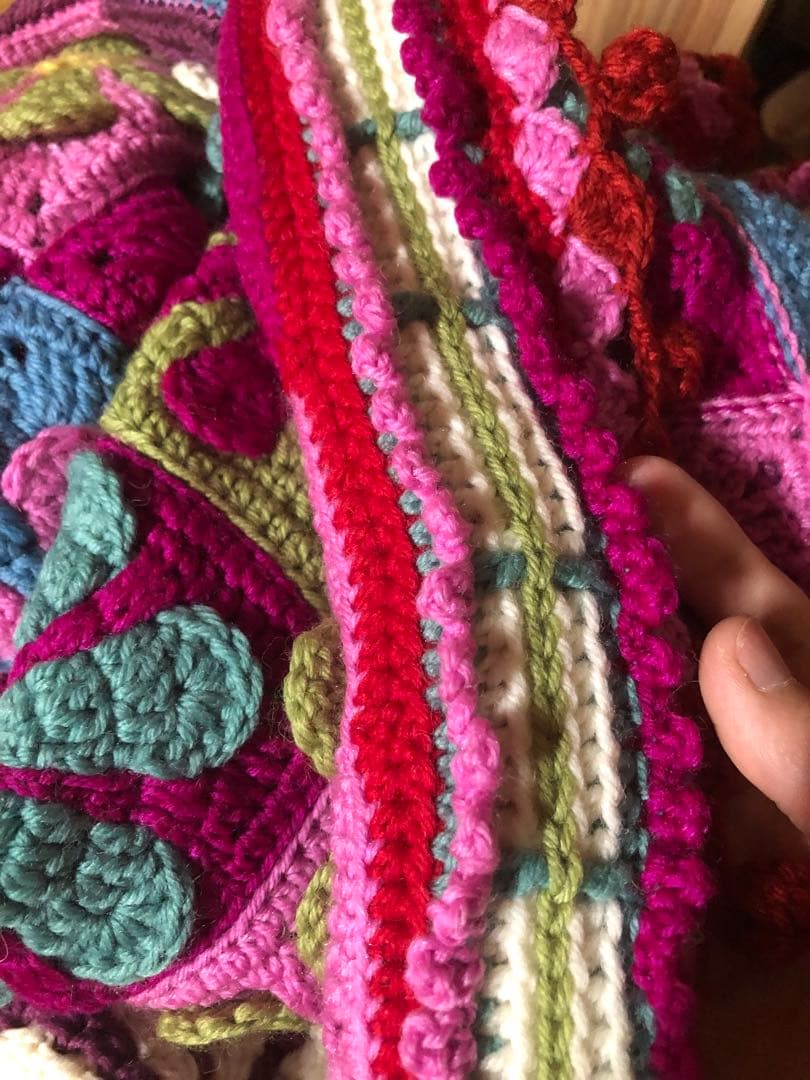 花モチーフレトロブランケット