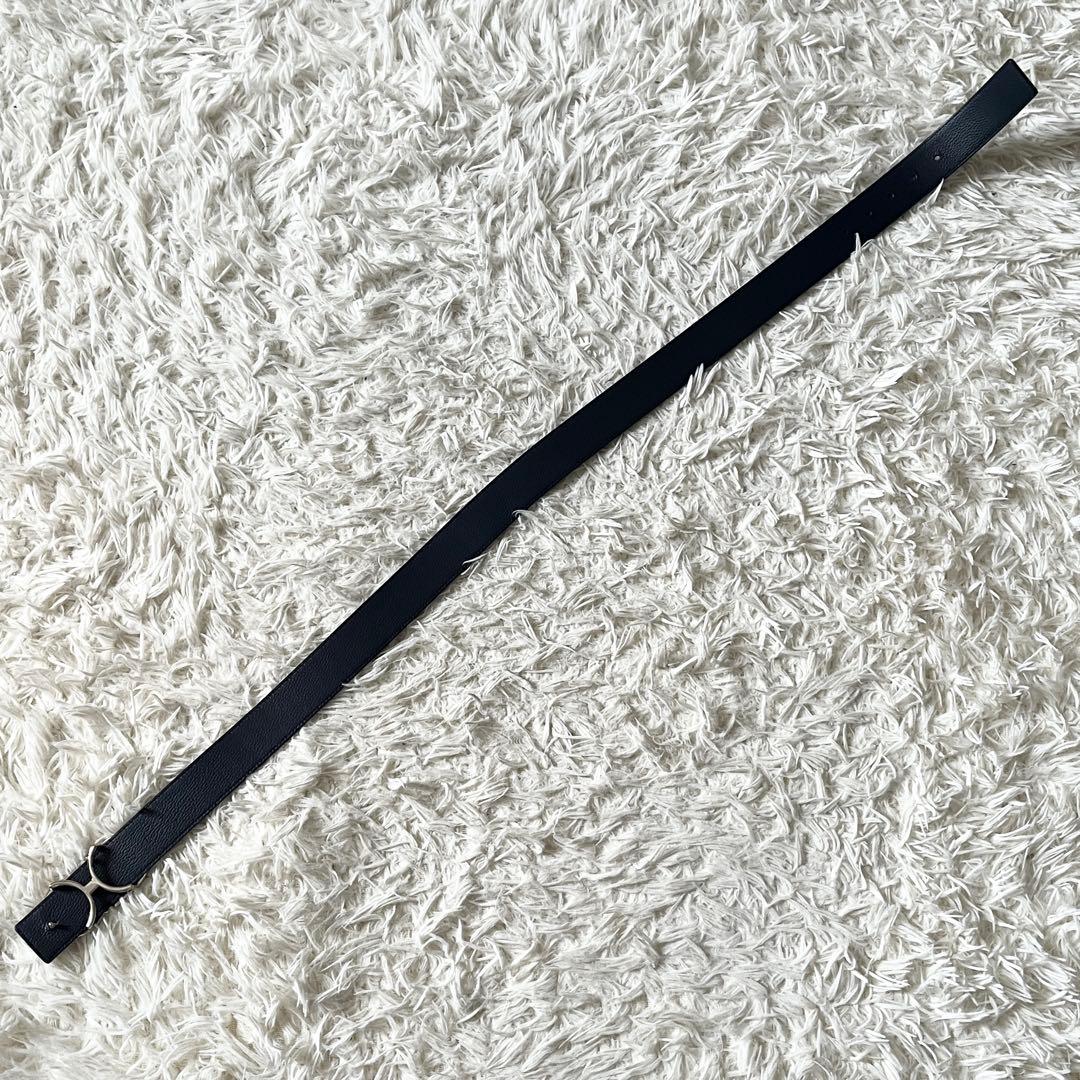 ディオール　ベルト　CDロゴ　リバーシブル　レザー　ブラック　紺色　イタリア製