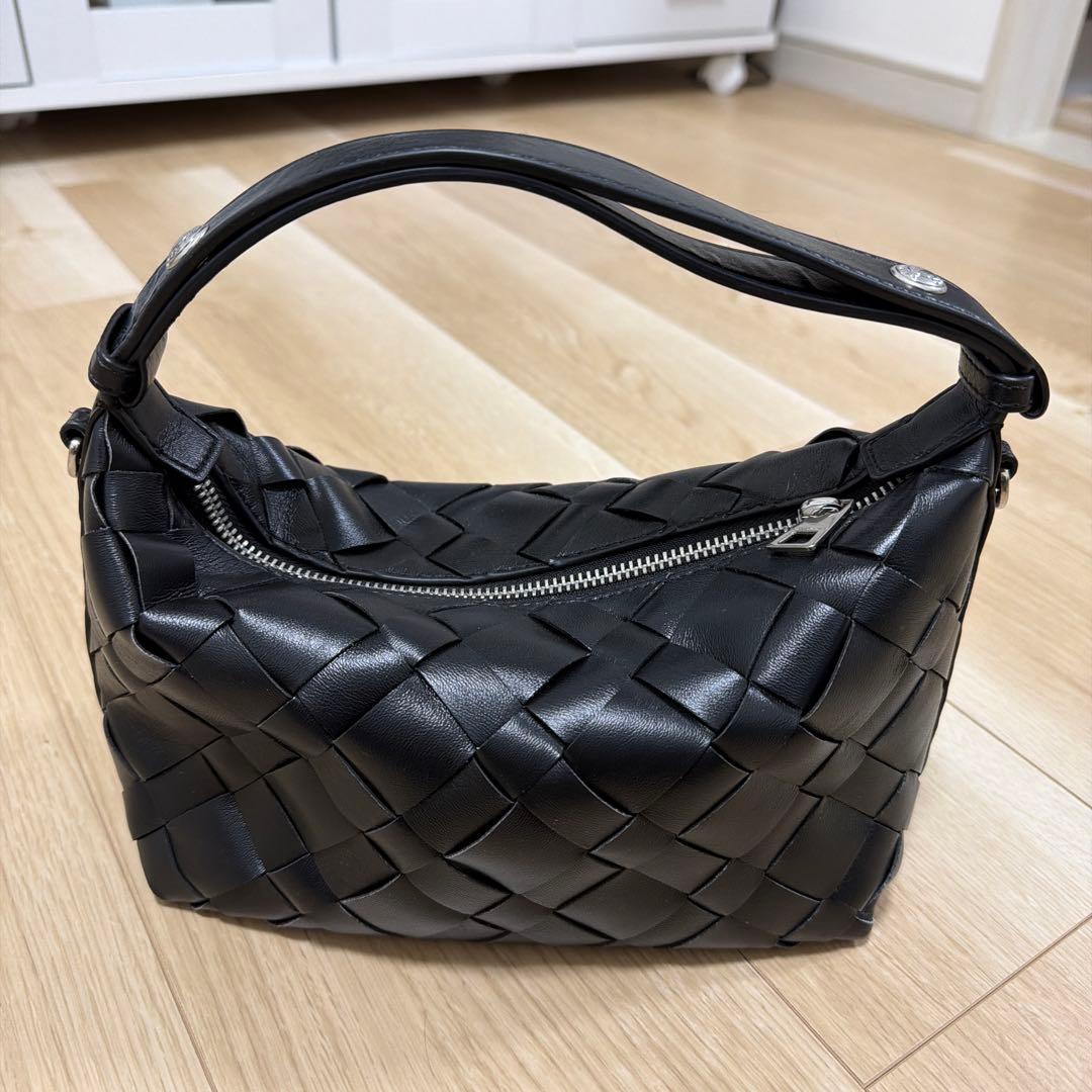 Ivette イヴェット ウーブンショルダーバッグ - ノワール