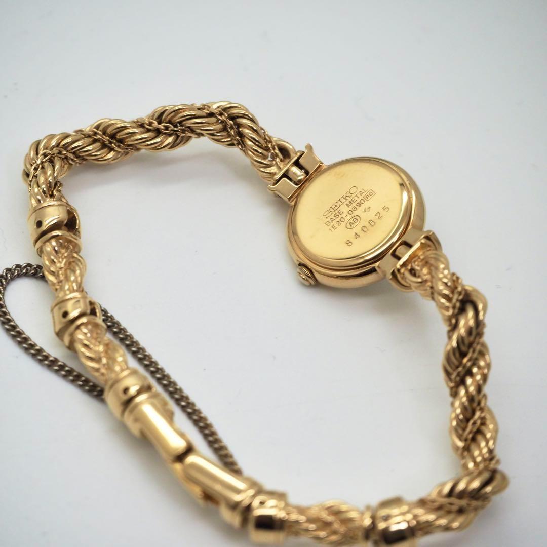 678【美品】SEIKO　時計　エクセリーヌ　レディース 2Pダイヤ　ゴールド