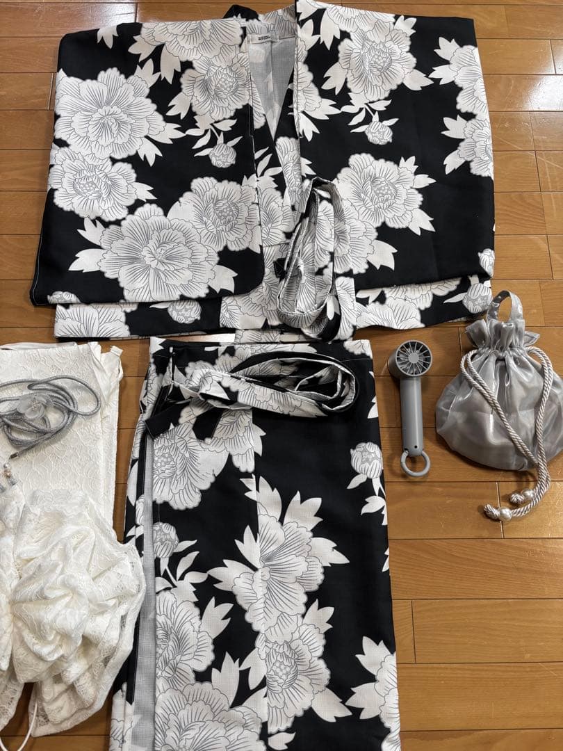 セパレート浴衣 / 浴衣+作り帯+飾り帯+草履+巾着セット