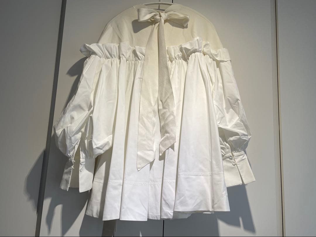 CELFORD セルフォード バックリボンニットコンビプルオーバー ホワイト