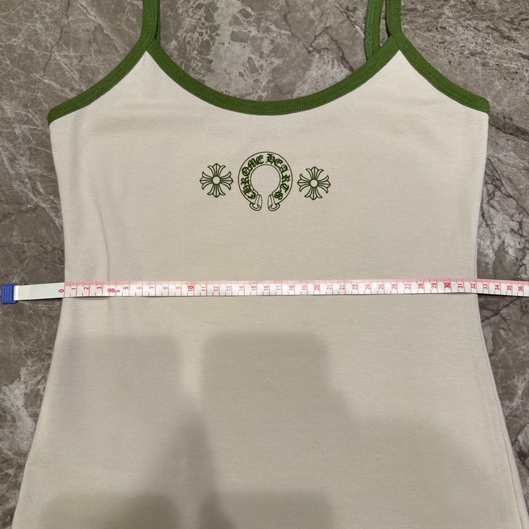 【新品】クロムハーツ ローラースケートキャミソール クリーム/グリーン S