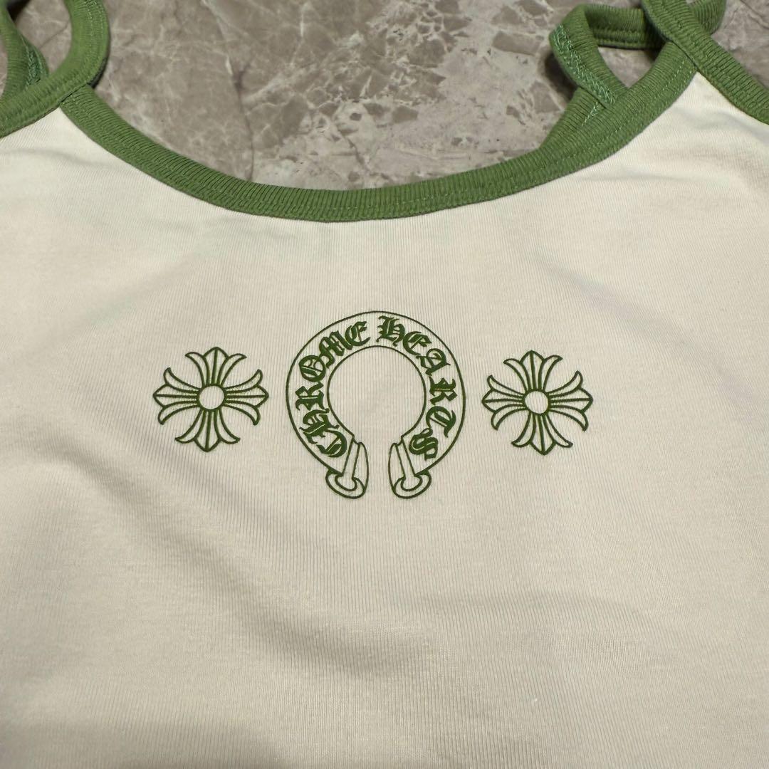 【新品】クロムハーツ ローラースケートキャミソール クリーム/グリーン S