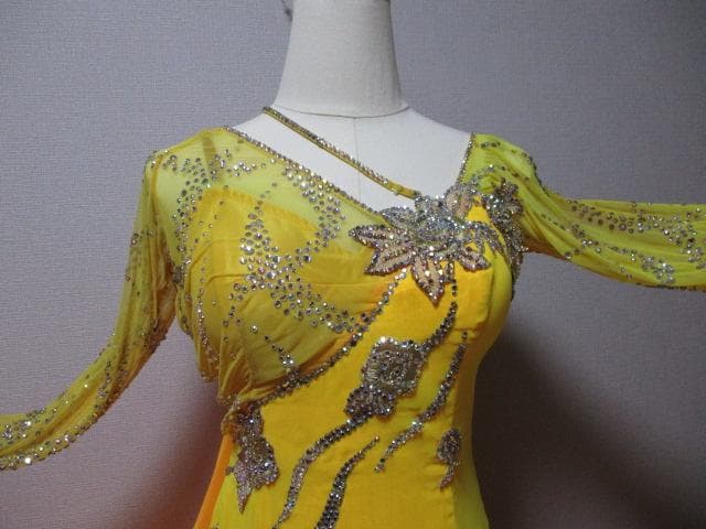 社交ダンス Sunnise/Mango　 イエローオレンジ グラデーションドレス