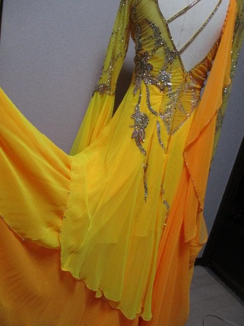 社交ダンス Sunnise/Mango　 イエローオレンジ グラデーションドレス