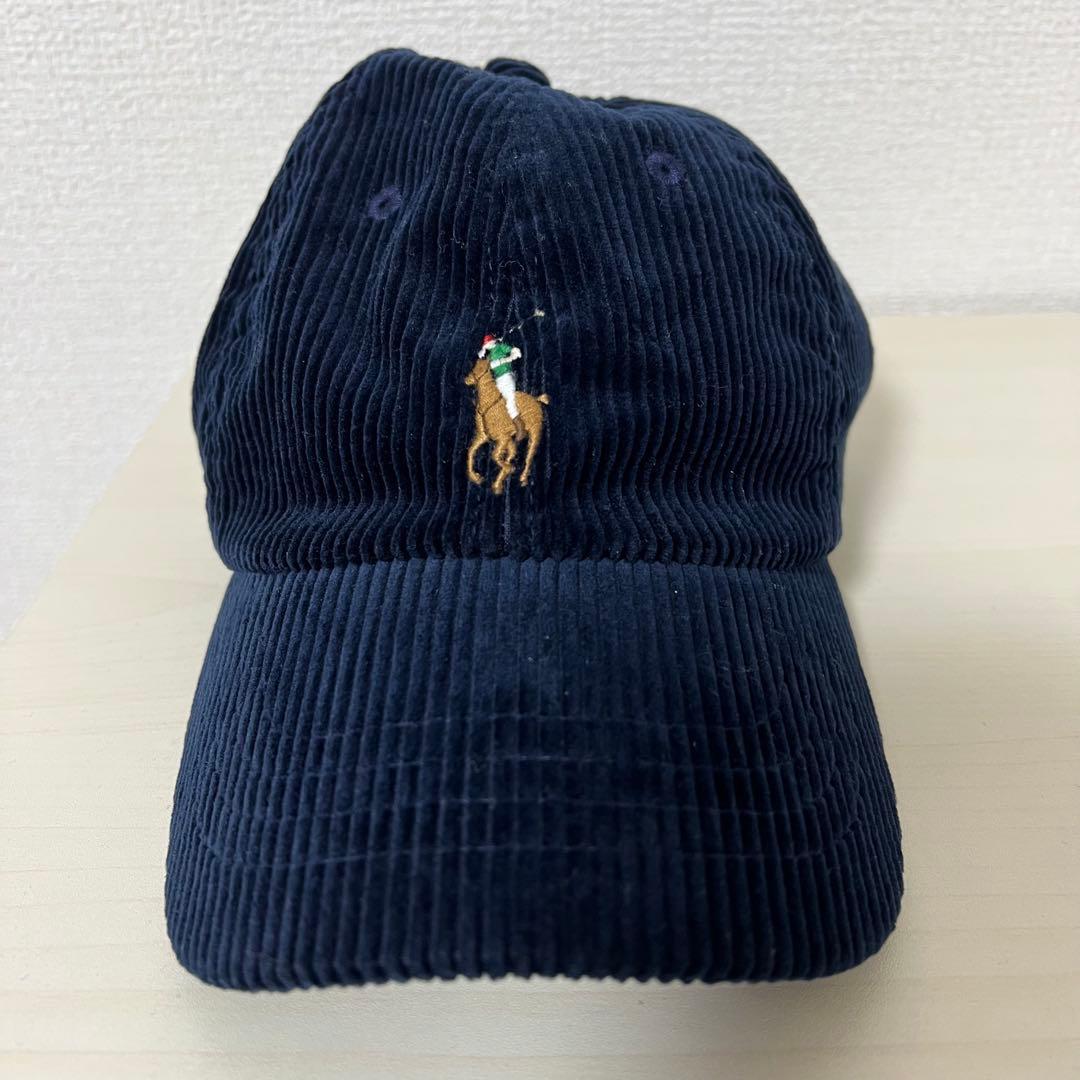 【美品】ポロ ラルフローレン コーデュロイキャップ ネイビー