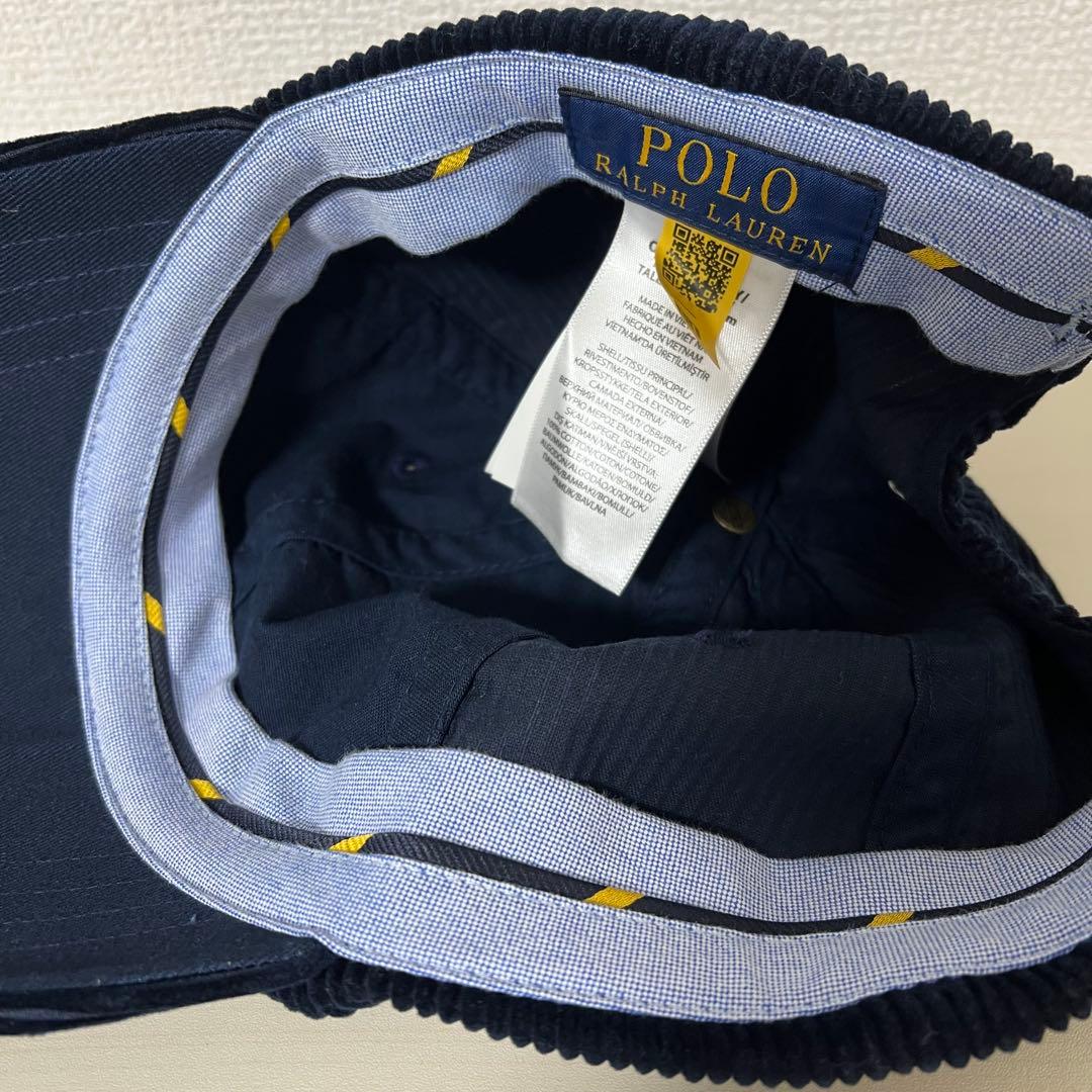 【美品】ポロ ラルフローレン コーデュロイキャップ ネイビー