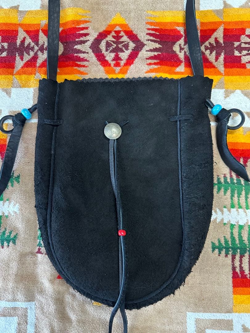 鹿革巾着ポーチ